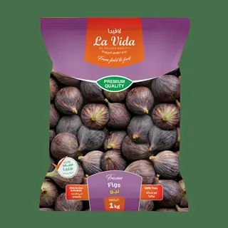 la vida frozen figs bag with fig photo packaging and 1 kg label